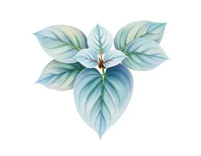 AI-generated watercolor illustration of Hosta 'Americana' (not a photograph)