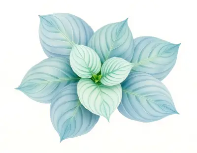 AI-generated watercolor illustration of Hosta 'An Old Smoothie' (not a photograph)