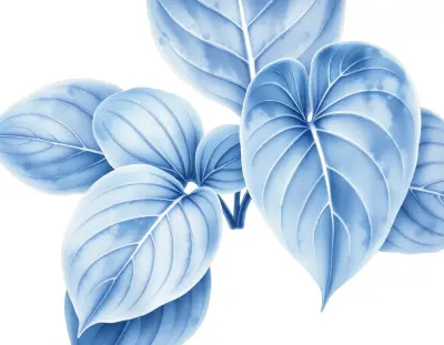 AI-generated watercolor illustration of Hosta 'Andrew Jackson' (not a photograph)