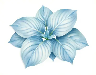 AI-generated watercolor illustration of Hosta 'Angel Harp Strings' (not a photograph)