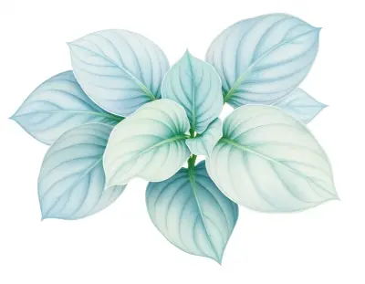AI-generated watercolor illustration of Hosta 'Anthony' (not a photograph)