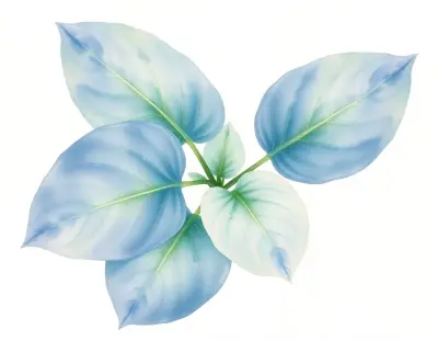 AI-generated watercolor illustration of Hosta 'Applause' (not a photograph)
