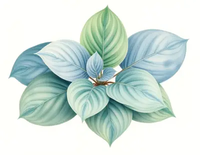 AI-generated watercolor illustration of Hosta 'Aqua Velva' (not a photograph)