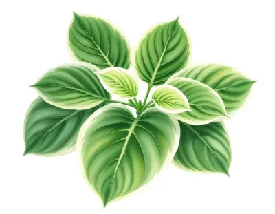 AI-generated watercolor illustration of Hosta 'Arctic Circle' (not a photograph)