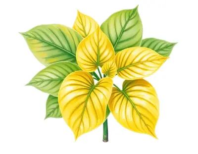 AI-generated watercolor illustration of Hosta 'Arctic Sunset' (not a photograph)