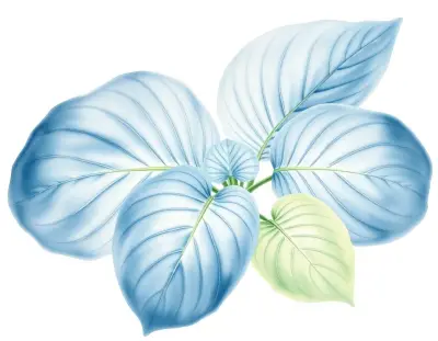 AI-generated watercolor illustration of Hosta 'Arett's Wonder' (not a photograph)