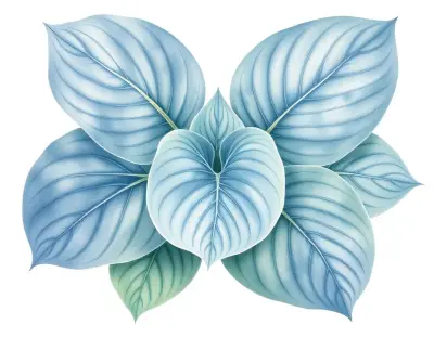 AI-generated watercolor illustration of Hosta 'Artemis' (not a photograph)