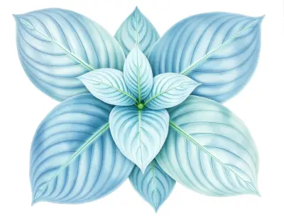 AI-generated watercolor illustration of Hosta 'Atlantis' (not a photograph)