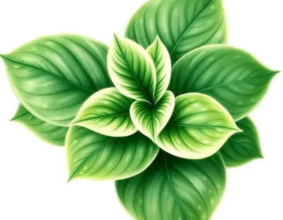 AI-generated watercolor illustration of Hosta 'Avalanche' (not a photograph)