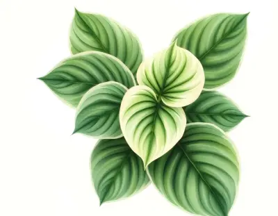 AI-generated watercolor illustration of Hosta 'Awesome Illusion' (not a photograph)