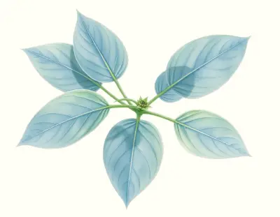 AI-generated watercolor illustration of Hosta 'Azuretini' (not a photograph)