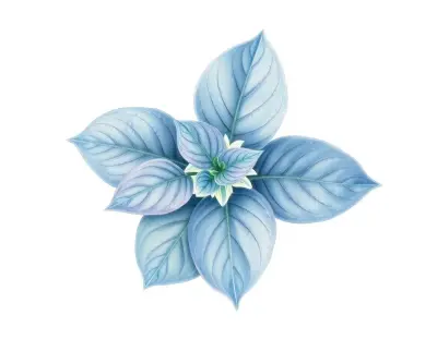 AI-generated watercolor illustration of Hosta 'Baja White' (not a photograph)