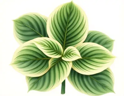 AI-generated watercolor illustration of Hosta 'Banana Sundae' (not a photograph)