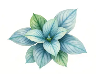AI-generated watercolor illustration of Hosta 'Becky's Choice' (not a photograph)