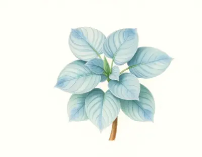 AI-generated watercolor illustration of Hosta 'Bedazzled' (not a photograph)