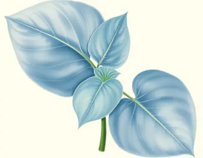 AI-generated watercolor illustration of Hosta 'Beer Belly Blues' (not a photograph)