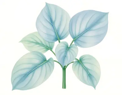 AI-generated watercolor illustration of Hosta 'Benedict Arnold' (not a photograph)