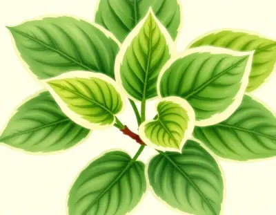 AI-generated watercolor illustration of Hosta 'Benedict's Regal Rhubarb' (not a photograph)