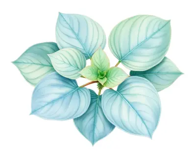AI-generated watercolor illustration of Hosta 'Beryl Black' (not a photograph)