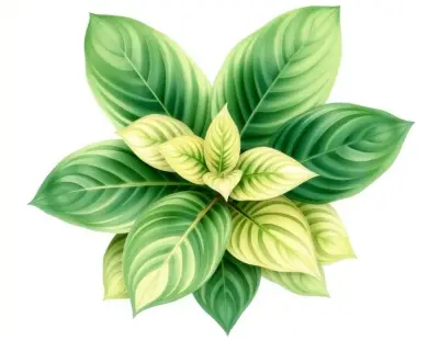 AI-generated watercolor illustration of Hosta 'Best Yet' (not a photograph)