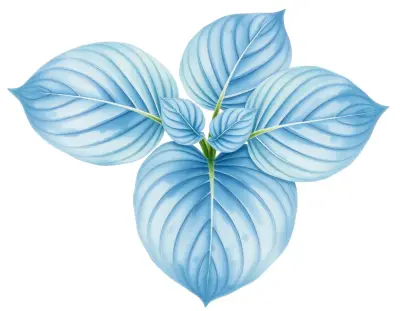 AI-generated watercolor illustration of Hosta 'Big Bad John' (not a photograph)