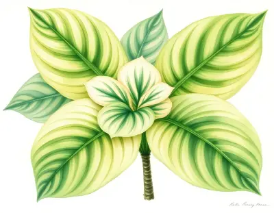 AI-generated watercolor illustration of Hosta 'Big Deal' (not a photograph)