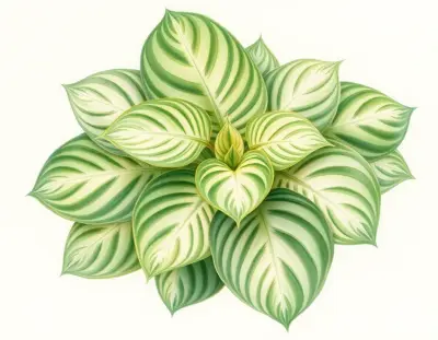 AI-generated watercolor illustration of Hosta 'Big Hearted' (not a photograph)
