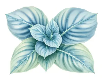 AI-generated watercolor illustration of Hosta 'Big Mamma's House' (not a photograph)