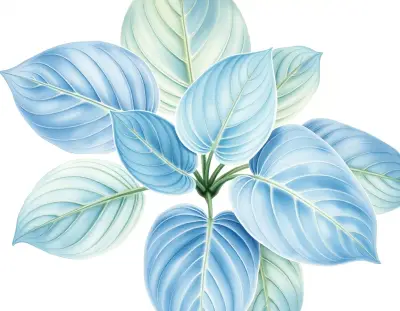 AI-generated watercolor illustration of Hosta 'Bigga Luigi' (not a photograph)
