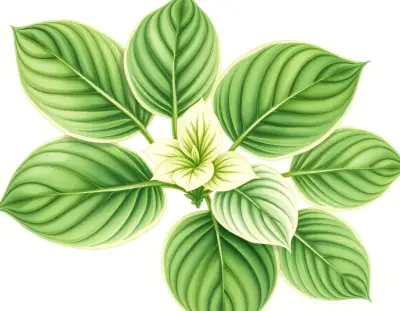AI-generated watercolor illustration of Hosta 'Bingo' (not a photograph)