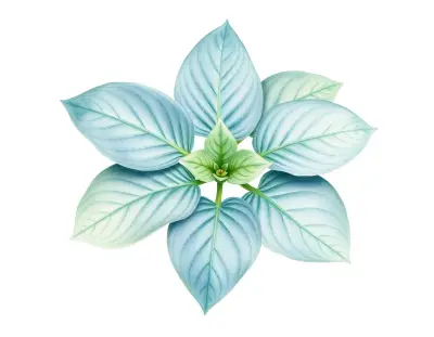 AI-generated watercolor illustration of Hosta 'Bippity Boppity Blue' (not a photograph)