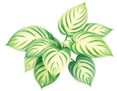 AI-generated watercolor illustration of Hosta 'Birchwood Green' (not a photograph)