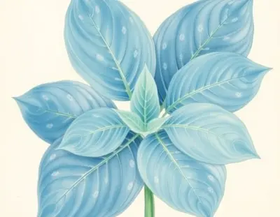 AI-generated watercolor illustration of Hosta 'Birth of the Blues' (not a photograph)