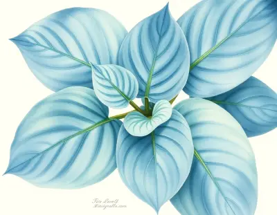 AI-generated watercolor illustration of Hosta 'Bix Blues' (not a photograph)