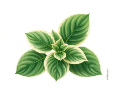 AI-generated watercolor illustration of Hosta 'Bizarre' (not a photograph)