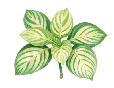 AI-generated watercolor illustration of Hosta 'Black Hills' (not a photograph)