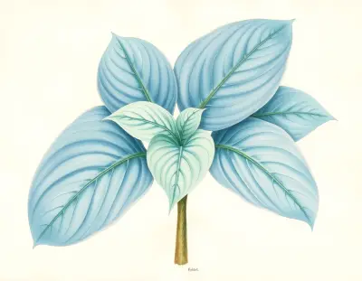 AI-generated watercolor illustration of Hosta 'Blaze of Glory' (not a photograph)