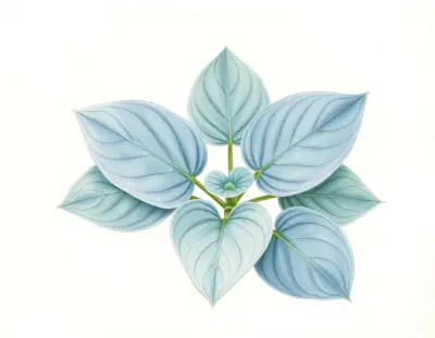 AI-generated watercolor illustration of Hosta 'Blazer' (not a photograph)