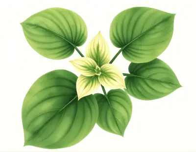 AI-generated watercolor illustration of Hosta 'Blessings' (not a photograph)