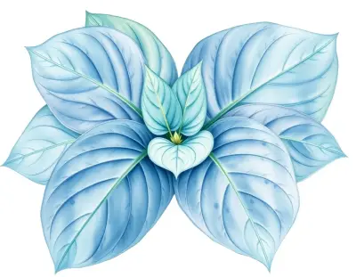 AI-generated watercolor illustration of Hosta 'Blockbuster' (not a photograph)