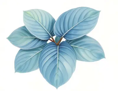 AI-generated watercolor illustration of Hosta 'Blue Cascade' (not a photograph)