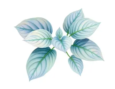 AI-generated watercolor illustration of Hosta 'Blue Chip' (not a photograph)
