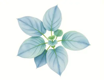 AI-generated watercolor illustration of Hosta 'Blue Clown' (not a photograph)