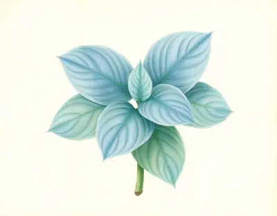 AI-generated watercolor illustration of Hosta 'Blue Dimples' (not a photograph)