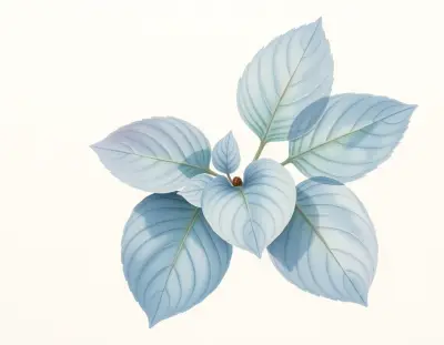 AI-generated watercolor illustration of Hosta 'Blue Line' (not a photograph)