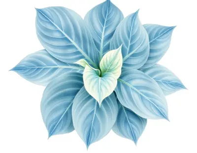 AI-generated watercolor illustration of Hosta 'Blue Moonlight Cup' (not a photograph)