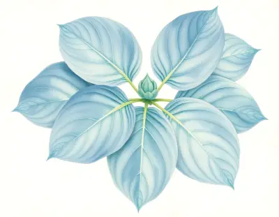 AI-generated watercolor illustration of Hosta 'Blue Plisse' (not a photograph)