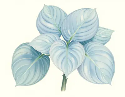 AI-generated watercolor illustration of Hosta 'Blue Pointer' (not a photograph)