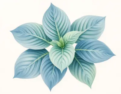 AI-generated watercolor illustration of Hosta 'Blue Ribbon for David Lewis' (not a photograph)