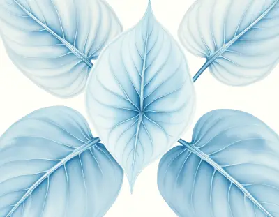 AI-generated watercolor illustration of Hosta 'Blue Ridge' (not a photograph)